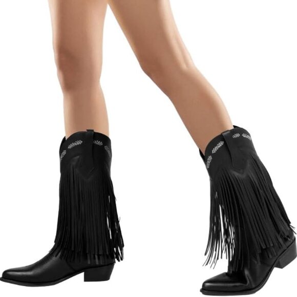 Fringe cowboy boots - Picture 2 of 10